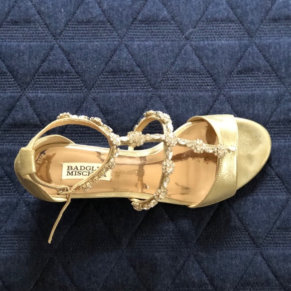 Badgley Mischka Crystal Embellished Wedge Sandal - Picture 6 of 7